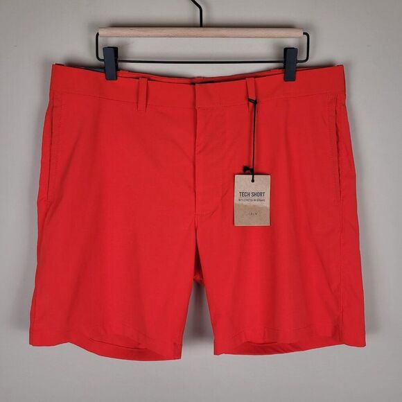 J. Crew Size 35x7 Tech Short 7" Nylon Stretch UPF 50 Golf Casual Bright Red NWT - Picture 1 of 11